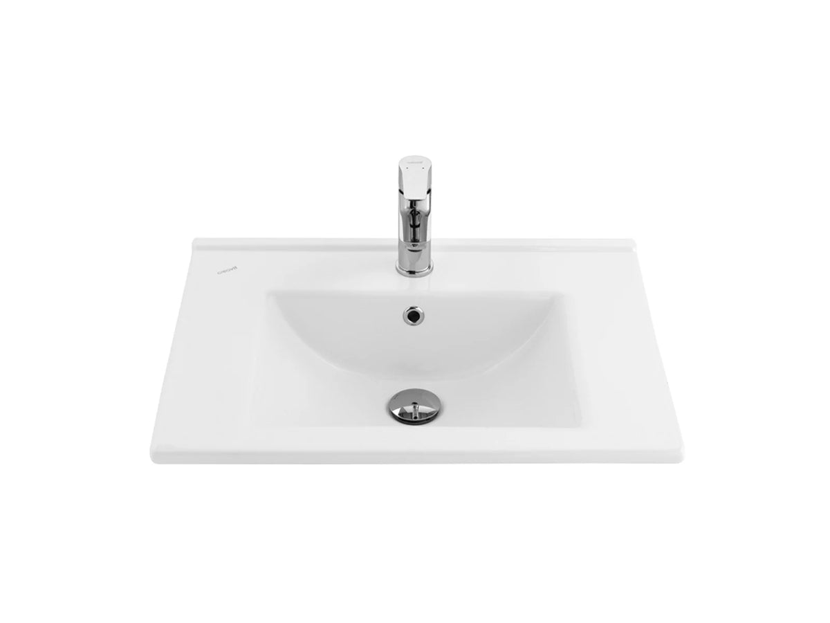 Creavit SU Keramische Wastafel 60, 80 of 100 cm 1 Kraangat Overloop Glanzend Wit