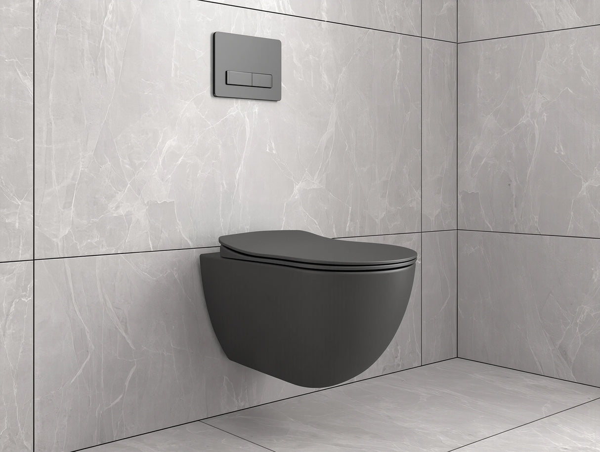 hangtoilet mat antraciet creavit free randloos rvs bidetsproeier 51cm exclusief zitting bouwshop utrecht