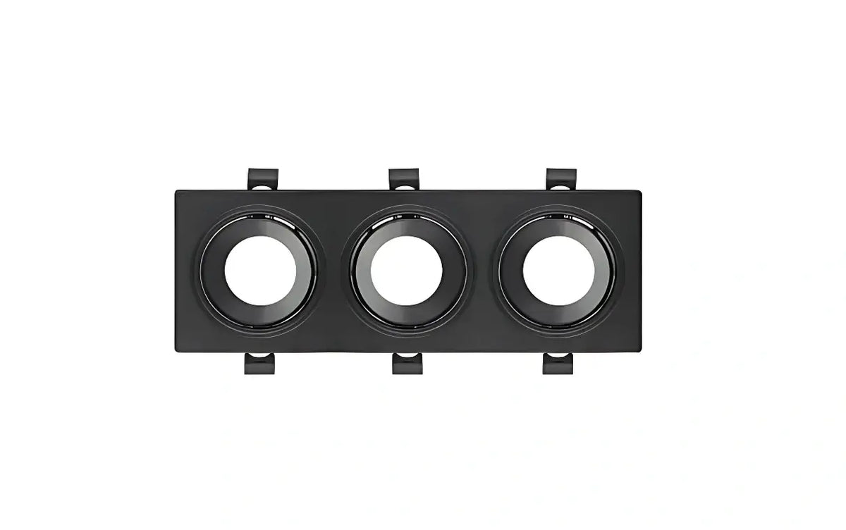 Horoz Electric Azelya-4 rechthoekige 4-voudige inbouwspots in de kleurvarianten wit-wit en zwart-zwart.