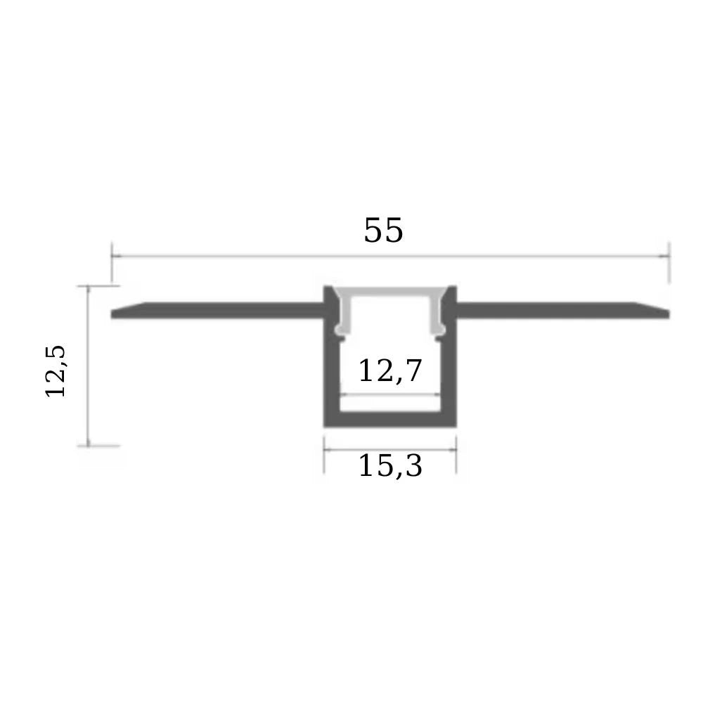 LED Strip Stucprofiel – Naadloos Inbouw – 2 Meter – Aluminium (55mm breed)