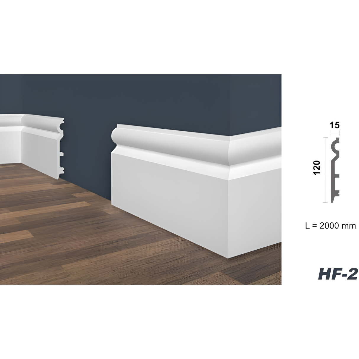 Kunststof overzetplint HF2 – Overschilderbare vloerplint voor een naadloze afwerking tussen vloer en wand. Geschikt voor renovaties en nieuwe bouw. Makkelijk te monteren en aan te passen.