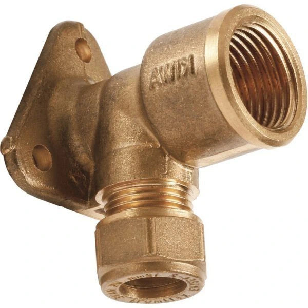 Messing - Muurplaat 1/2 x 15 mm