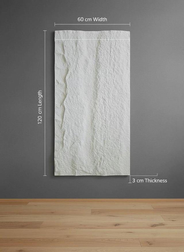 3D Rotswand Wandpaneel Agusta - Wit - Steenstructuur - XL & Mini