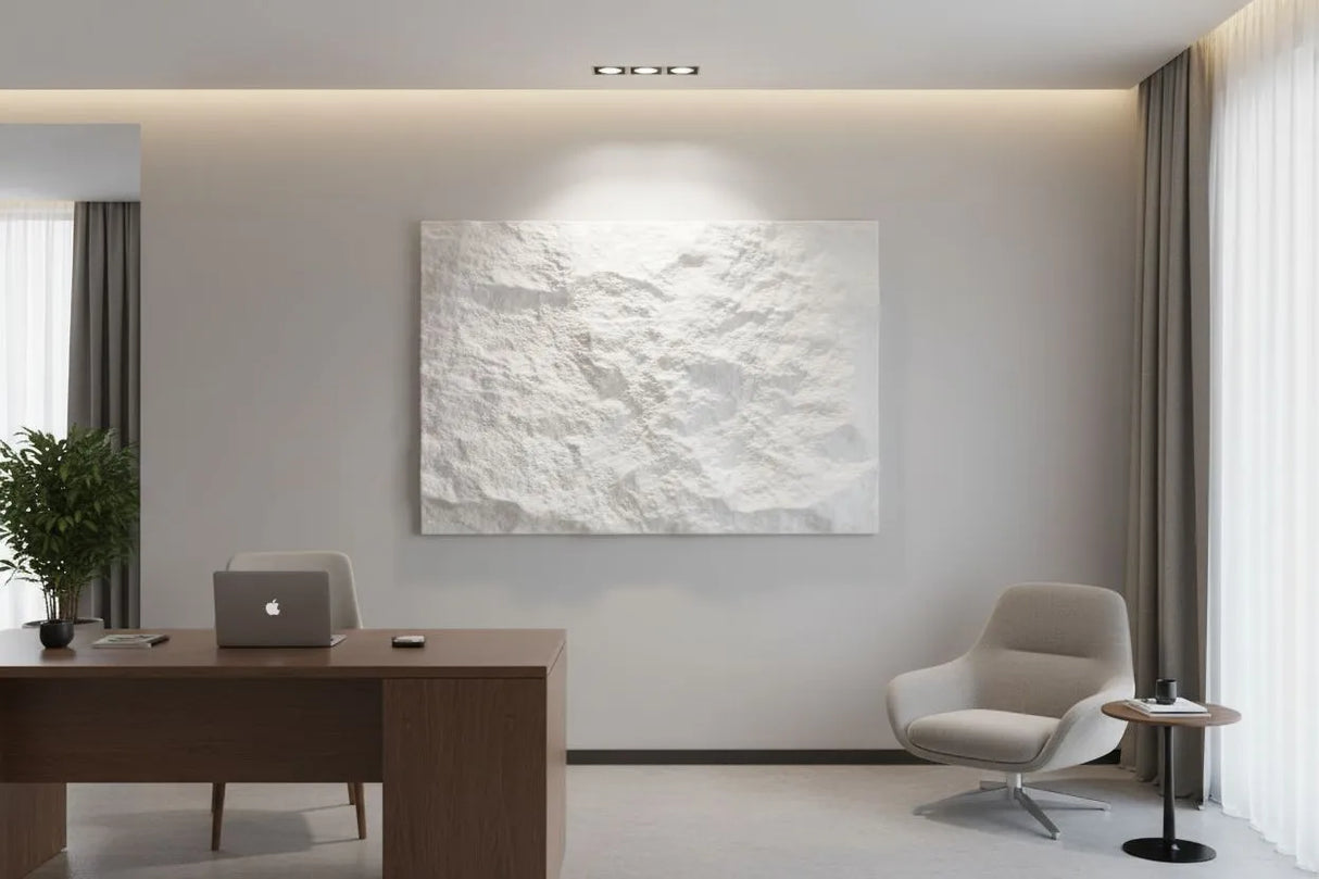 3D Rotswand Wandpaneel Agusta - Wit - Steenstructuur - XL & Mini