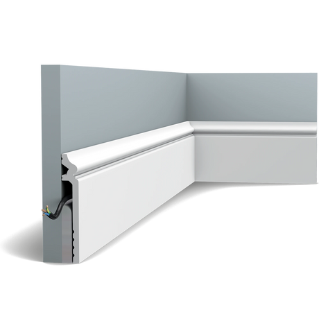 Overzicht van Orac Decor Contour plinten in verschillende hoogtes voor elk interieur.