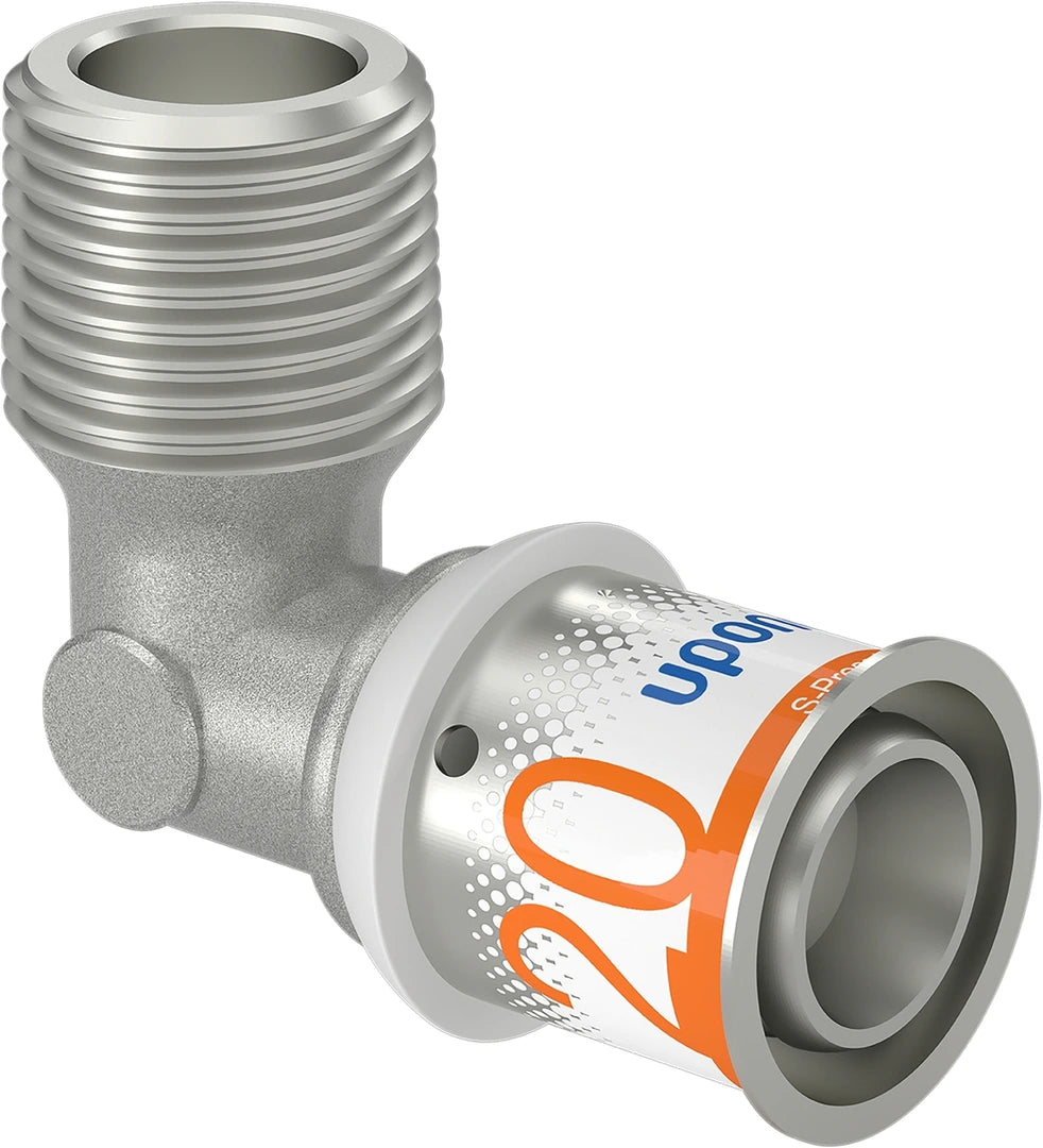 Uponor S-Press Plus persknie 90 graden 20 mm bij 3/4 inch buitendraad