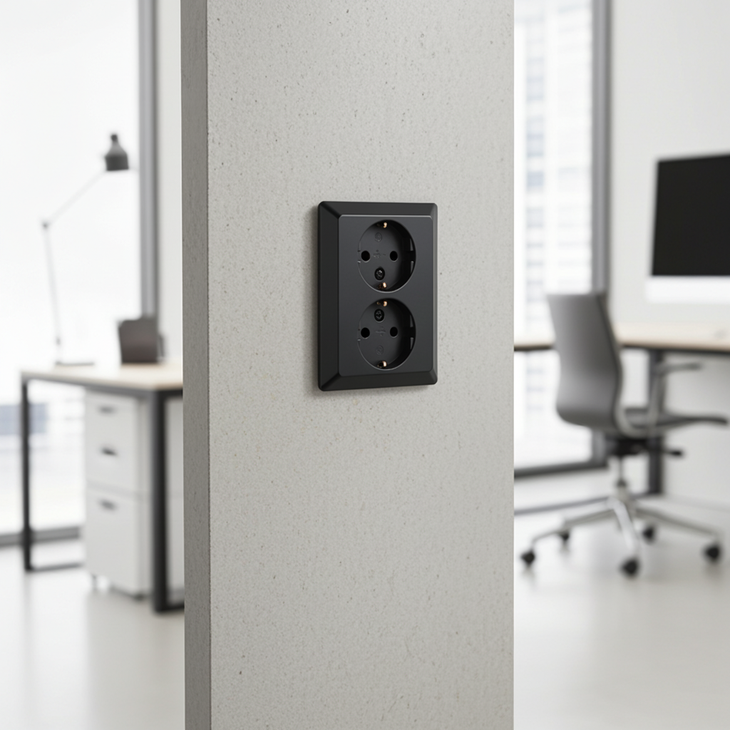 Außensteckdose einzeln – Aufputzmontage – geerdet – wasserdicht IP54 – grau