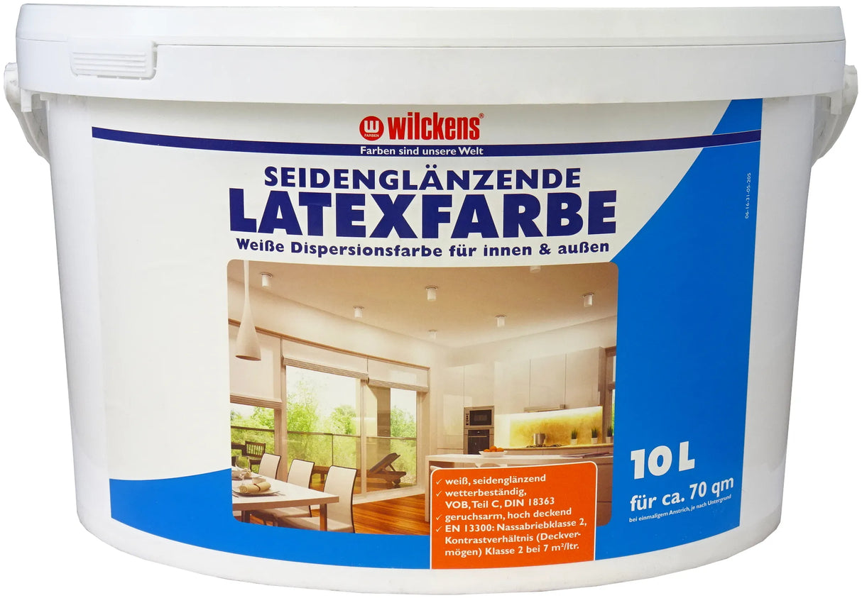 Wilckens Latex Paint Semi-gloss White - Indoor and Outdoor 10L