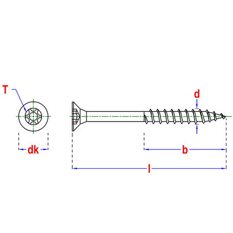 PGB-Fasteners spaanplaatschroef 3x30mm deeldraad torx 10 verzinkt gehard staal vensterdoos - Bouwshop Utrecht