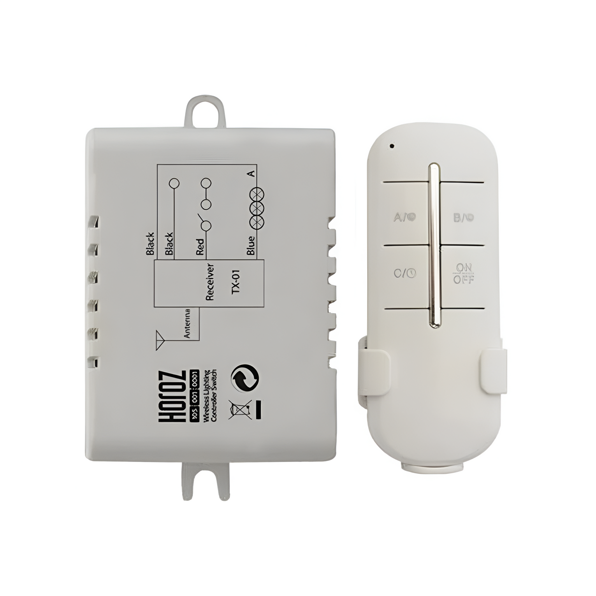 1‑Kanaals RF Schakelaar met Afstandsbediening – Wit