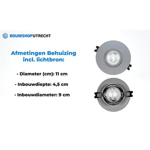 Bouwshop Utrecht - Dimmable recessed spotlight - Gray