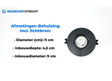 Bouwshop Utrecht - Dimmable Recessed Spotlight White - Tiltable - bulb of your choice - Black