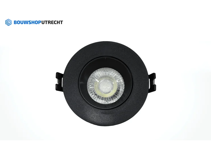 Bouwshop Utrecht - Dimmable Recessed Spotlight White - Tiltable - bulb of your choice - Black