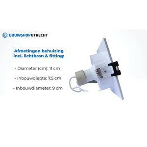 Bouwshop Utrecht - Dimmable recessed spotlight - Tiltable - Bulb of your choice - White