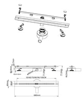 Easy Drain - Compact 30 - Stainless steel shower channel - with stainless steel slot grate 