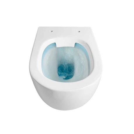 Complete Creavit toiletset met compact randloos Aloni toilet en wit Spa bedieningspaneel.