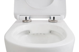 Complete Creavit toiletset met compact randloos Aloni toilet en wit Spa bedieningspaneel.