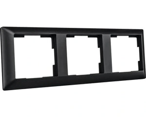ION Industries J1 serie afdekraam in de kleur mat zwart RAL 9017 voor modern schakelmateriaal.