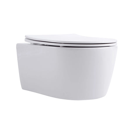 Aloni PRO Hangtoilet Randloos – Compact 49 cm – Soft Close & Quick Release – Glanzend Wit
