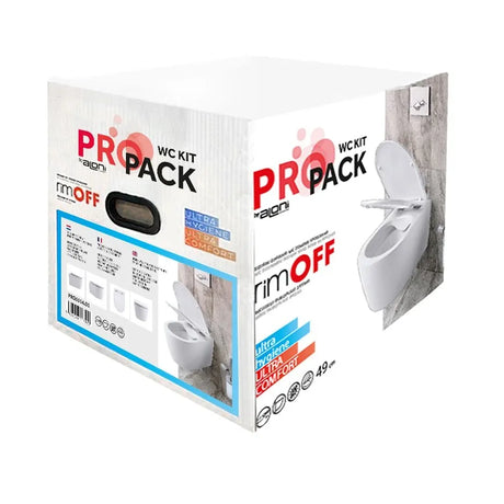 Aloni PRO Hangtoilet Randloos – Compact 49 cm – Soft Close & Quick Release – Glanzend Wit