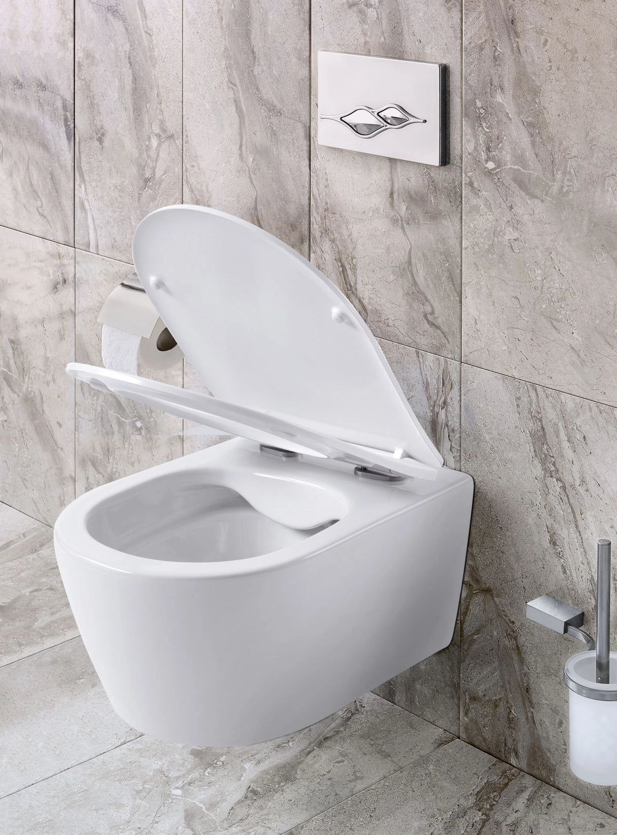 Aloni PRO Hangtoilet Randloos – Compact 49 cm – Soft Close & Quick Release – Glanzend Wit