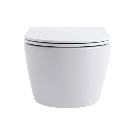 Aloni PRO Hangtoilet Randloos – Compact 49 cm – Soft Close & Quick Release – Glanzend Wit