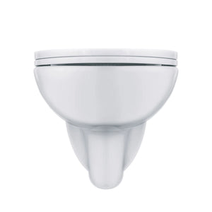 Complete toiletset bestaande uit TECEprofil inbouwreservoir en Aloni Pro randloos hangtoilet met wit bedieningspaneel.