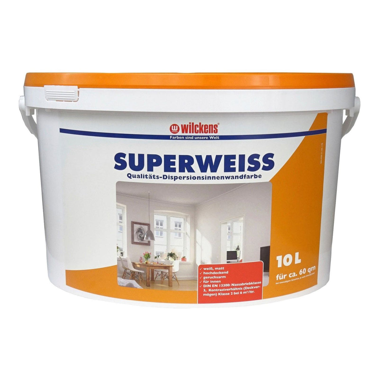 Wilckens - Super white - Wall &amp; Ceiling latex paint - Matt White - 15L
