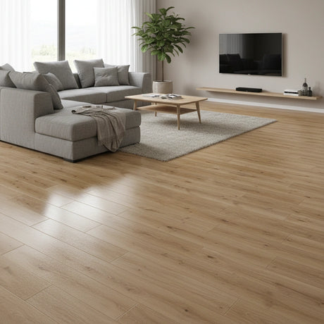 Beautifloor Laminaat Jackson Roberts ST900041 plank met realistische houtstructuur en V-groef.