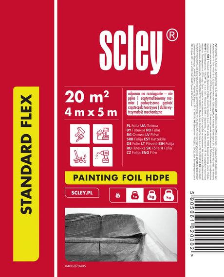 Scley - Beschermfolie 3 x 4 m & 4 x 5 m - Duurzaam en Doorzichtig