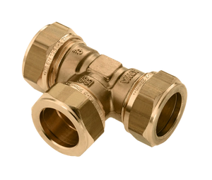 Bonfix T-koppeling 12mm knel, uitgevoerd in hoogwaardig messing.