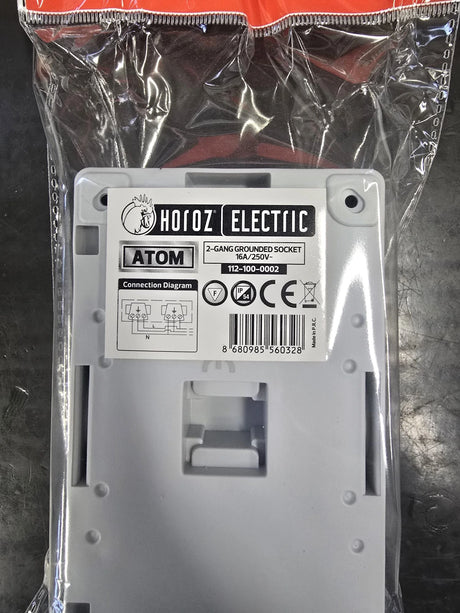 Dubbel buitenstopcontact opbouw - Franse uitvoering (Type E met centrale aardpen) - geaard - waterdicht IP54 - Horoz Electric ATOM