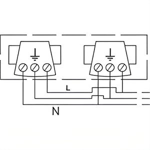 Dubbel buitenstopcontact opbouw - Franse uitvoering (Type E met centrale aardpen) - geaard - waterdicht IP54 - Horoz Electric ATOM