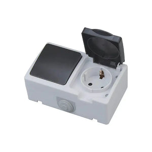 Buitenstopcontact met Serieschakelaar - IP54 - Geaard - Waterdicht
