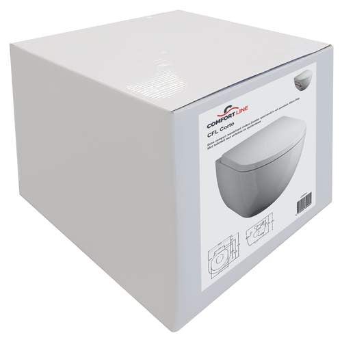 Comfort Line - Corto Wand-WC-Kombipack spülrandlos - Weiß