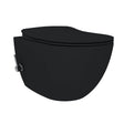 Luxe mat houtskool zwart Creavit Free hangtoilet zonder spoelrand, inclusief geïntegreerde RVS bidetsproeier en mengkraan.