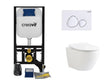 Complete Creavit toiletset met compact randloos Aloni toilet en wit Spa bedieningspaneel.