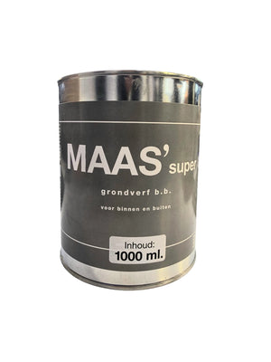 Blik Maas' Super grondverf op terpentinebasis van 1000 ml voor binnen en buiten schilderwerk
