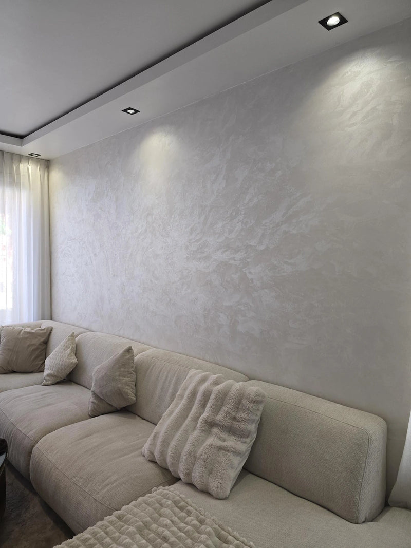 Yakout-verf-Colorado Stella Yakout decoratieve parelmoerverf – diamantglans – gebroken wit – watergedragen luxe muurverf met parelmoer- en diamanteffect – geschikt voor woonkamer, slaapkamer, hotel en winkelinterieurs