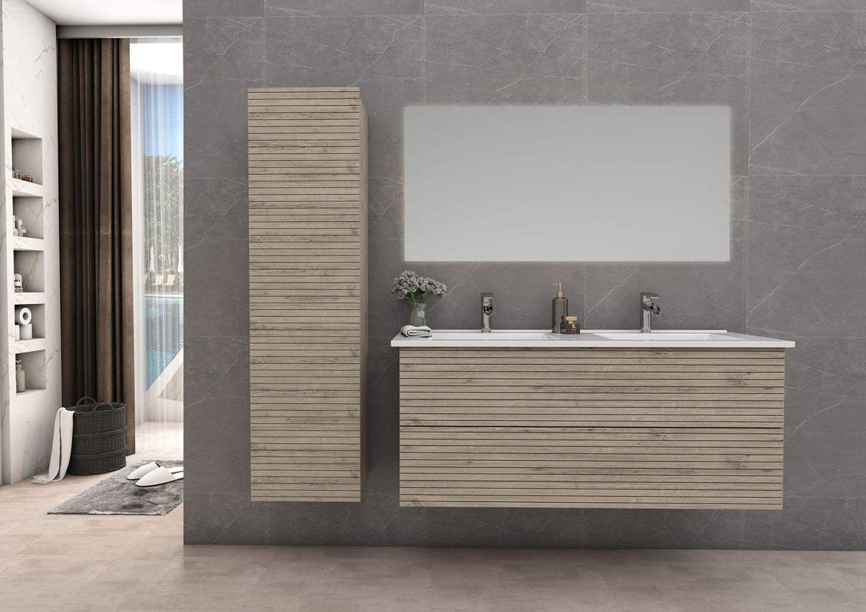 Elite Onderkast 120 cm – Licht Hout met Horizontaal Reliëf