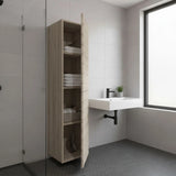 Elite Kolomkast 135 cm – Licht Hout met Horizontaal Reliëf