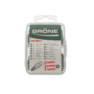 Gröne Bitset – 12-teilig – PH1, PH2 & PH3 (25mm)