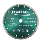 Gröne - Diamond saw blade Ø 230 mm &amp; Ø 125 mm with segment edge