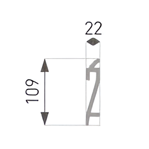 HF-3 - Sockelleiste - Elegante Sockelleiste mit LED-Montage - 200x2,2x10,9 cm