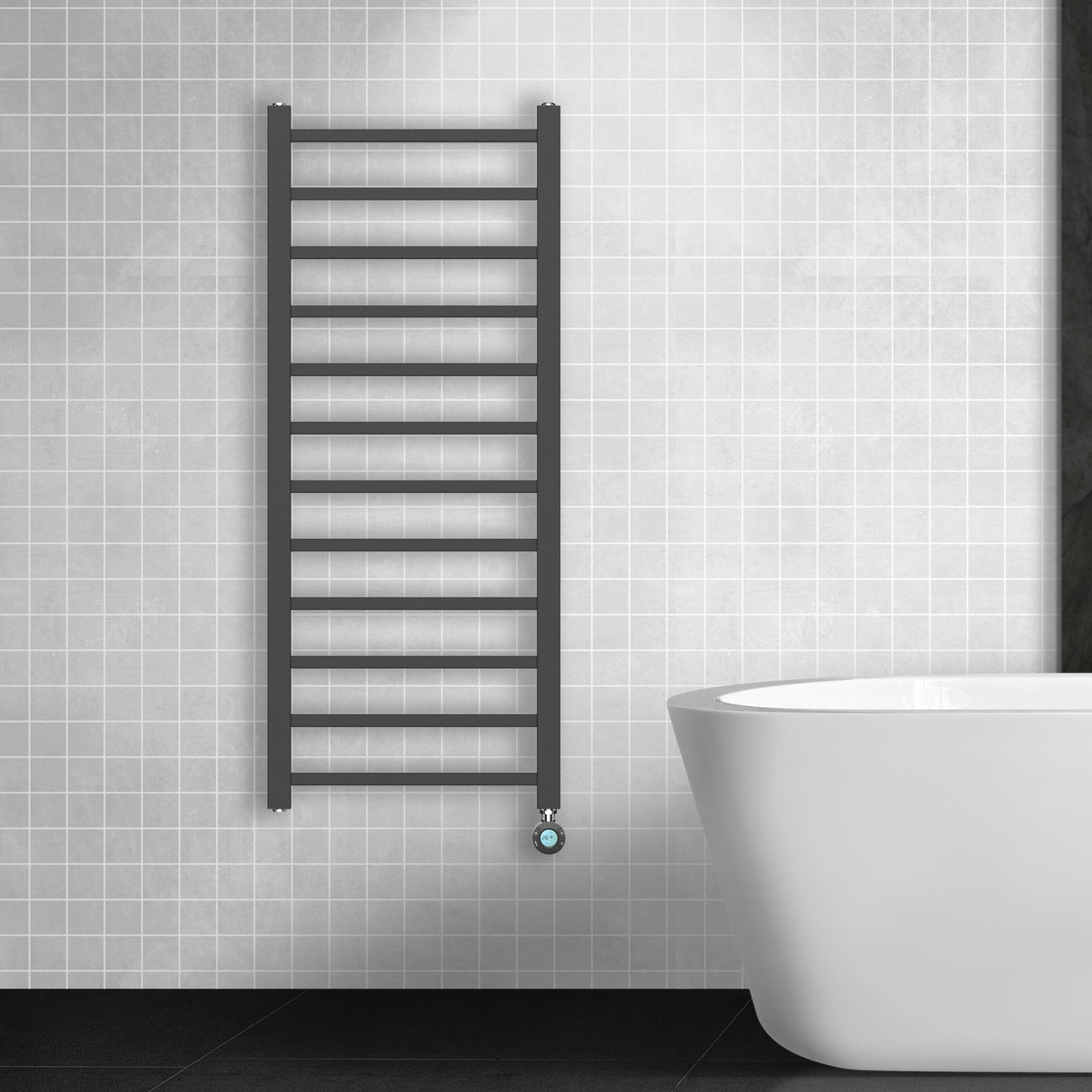Elektrische Handdoek radiator Zwart & Wit 1600x500 mm 551W & 1200x500 mm 413W