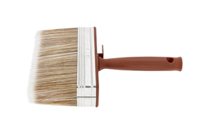Hardy Wood blokkwast met PVC-handgreep en mix-haren voor het beitsen van schuttingen en vlonders.