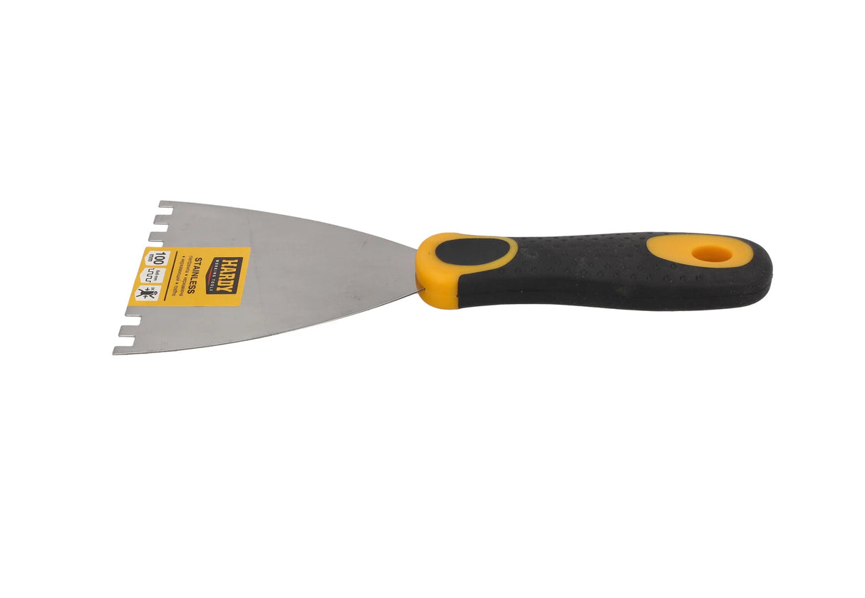 Hardy 82 - Toothed Putty Knife – 10 cm | Tooth 6x6 mm | Stainless Steel with 2K Handle