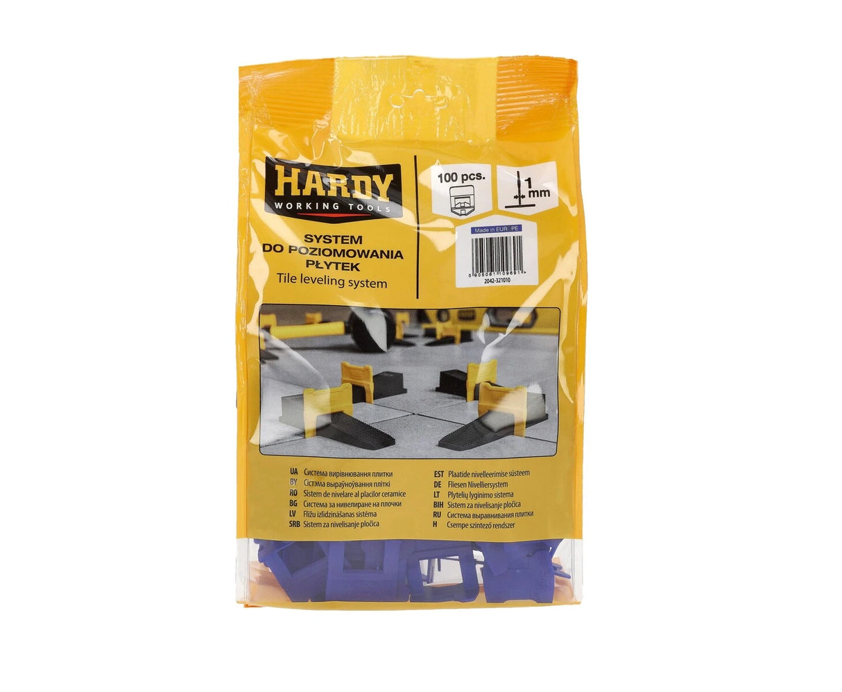 Hardy - Fliesen-Nivelliersystem 2 mm – 300 Clips + 100 Klines im Eimer