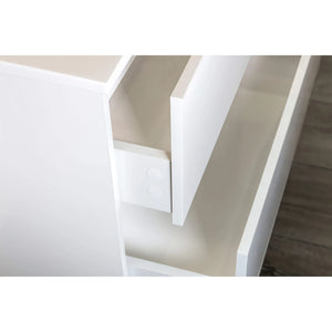 ALONI Hayat wastafelonderkast 119,5 cm, uitgevoerd in greeploos glanzend wit met twee ruime lades.