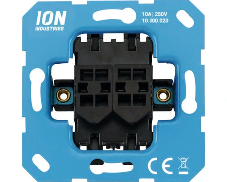ION INDUSTRIES inbouw basiselement serieschakelaar dubbele schakelaar voor twee lichtgroepen - Bouwshop Utrecht